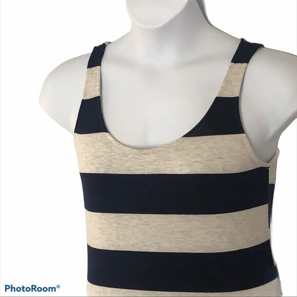 Anthropologie Thyme & Honey Striped Maxi Dress Small – Elegant Blue & Gray Maxi - Picture 9 of 13